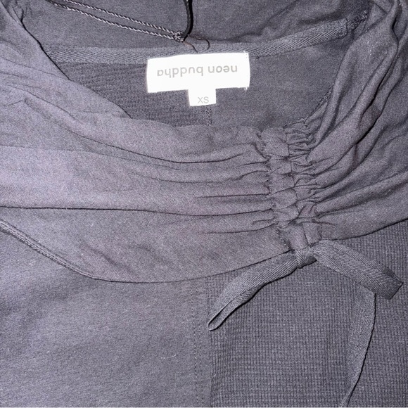 Neon Buddha Black Multi-Textured Cowl Neck Tunic with Functioning Pocket… - Picture 3 of 8